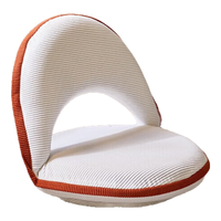 家逸（JIAYI）懒人沙发旋转榻榻米折叠座椅床上靠背椅地上坐垫卧室飘窗沙发椅 亲肤灯芯绒-米白色【360度旋转】