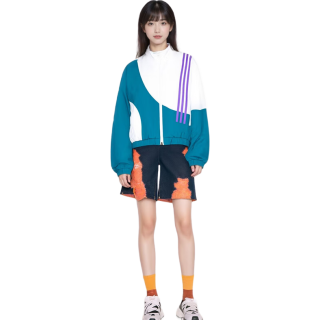 adidas 女装秋季运动休闲服梭织宽松夹克外套HF7327 白 M