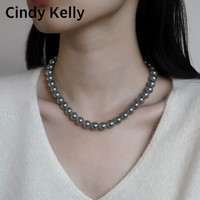Cindy Kelly轻奢珍珠项链女高级实用精致走心首饰结婚纪念女生 真多麻灰珍珠项链-10MM 约41cm