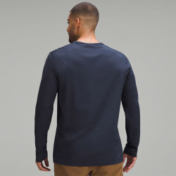 lululemon 丨Fundamental™ 男士长袖 T 恤速干 LM3CZRS 深海蓝黑 XS