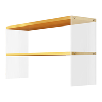 欧润哲 桌面置物架多层茶杯架书架收纳架桌上零食架子原木亚克力双层