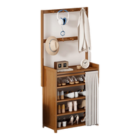 香主鞋架门口多层入户家用防尘鞋柜简易衣帽置物收纳架茶白五层70 茶白五层70【加宽层板更稳固】