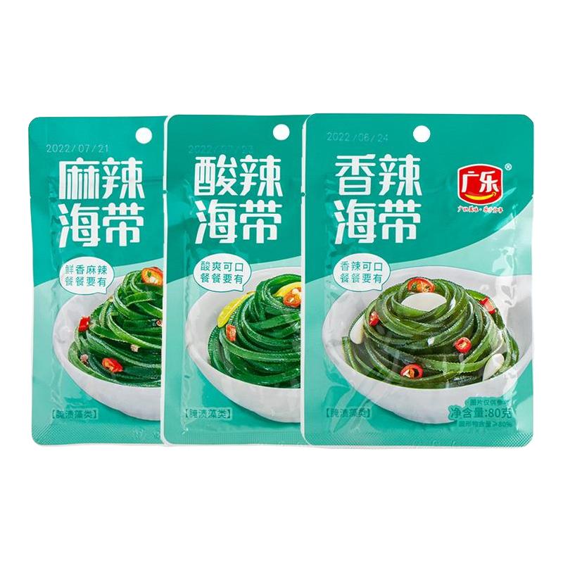 广乐80g麻辣海带丝下饭小菜香辣酸辣海带小吃下饭夹馒头泡椒海带