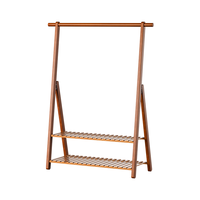 稳纳衣架落地实木衣帽架可折叠置物架卧室挂衣架简约YA6208H