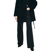 MO&Co. 牛仔裤2025冬摇滚烫钻棉质精裁中腰宽直筒裤阔腿裤MBE4JEN014 牛仔黑色 XS 25