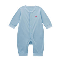 千趣会 初秋婴幼儿宝宝衣服哈衣刺绣纯色纯棉连体衣爬服