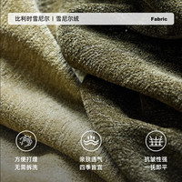 灰尼布艺沙发雪尼尔泡芙棉花糖中古小户型客厅墨绿色直排沙发 3.4米多人位 【豪华版】3D鹅卵石肌理雪尼尔绒-记忆棉+海绵