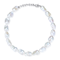 风下炫彩巴洛克珍珠项链 Ins风时尚年轻款京东自营银项链秋冬