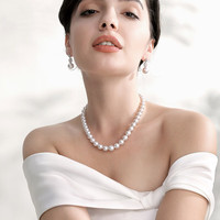 PLUS会员：大溪地 TAHITI PEARLS 爱迪生珍珠项链 高亮圆形淡水珍珠 14K金灯笼扣/10-12mm