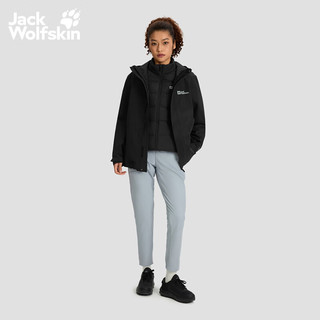 Jack Wolfskin狼爪25秋冬JOYFUL600蓬防水鹅绒内胆三合一冲锋衣外套A65468 黑色/6000 XL 充绒量：79g