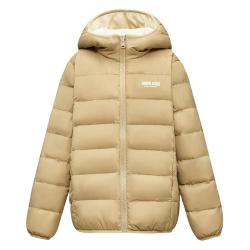 雪中飞 秋冬连帽中大童上衣加绒保暖儿童外套