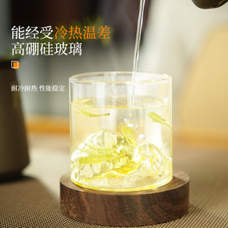 观山杯国潮风山水杯火冰山中国风公道杯分茶玻璃威士忌酒杯泡茶杯