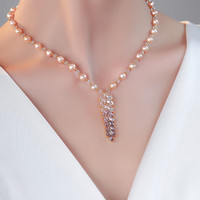 徕奥 leerout 珍珠项链 水晶麦穗