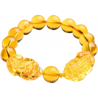 淑雀 天然黄水晶貔貅手串 男女款黄晶貔恘手链招财转运珠 珠径14mm-霸气男款