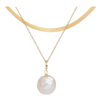 Amber Lollipop白百何同款珍珠项链女士蛇骨链吊坠周年 圆珠链（巴洛克珍珠）