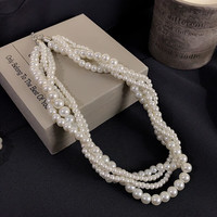 长彩施家轻奢珍珠项链女2024小米珠颈链小众叠戴感锁 多层缠绕珍珠项链