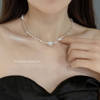 长彩施家轻奢珍珠项链女2024小米珠颈链小众叠戴感锁 碎银子一颗珍珠项链40cm