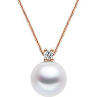 AKOYA【双11】海水珍珠项链小戴妃18K金钻石8-8.5王妃款送0571 18K金 玫瑰金 8-8.5mm｜特选级珠光