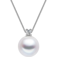 AKOYA【双11】海水珍珠项链小戴妃18K金钻石8-8.5王妃款送0571 18K金 白金色 8-8.5mm｜特选级珠光