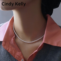 Cindy Kelly轻奢珍珠项链女高级实用精致走心首饰结婚纪念女生 澳白珍珠项链-4MM 约41+5cm