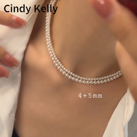 Cindy Kelly轻奢珍珠项链女高级实用精致走心首饰结婚纪念女生 4mm(41cm)+5mm(41cm)一款三戴