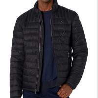 保暖服饰：TOMMY HILFIGER Ultra Loft 轻薄立领排骨可压缩羽绒服 男士
