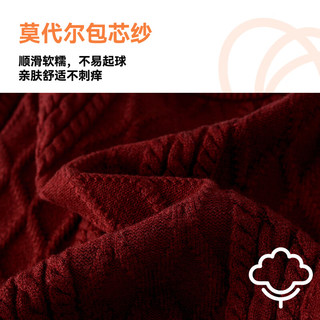 棉花堂（cottontown）【抗静电】棉花堂男童毛衣春秋新款儿童秋冬针织衫男孩打底线衣 酒红 100 100/56