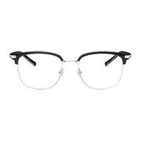 暴龙（BOLON）近视眼镜框 时尚通勤眉线复古眼镜架 暴龙眼镜 BJ6105 精选 B15-银色+亮黑色 配视特耐1.60防蓝光膜镜片
