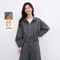 秋水伊人 单独购加厚休闲套装双拉链卫衣外套阔腿裤秋冬