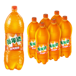 美年达 橙味汽水碳酸饮料2L*6大瓶