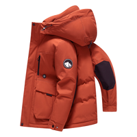 鸭鸭羽绒服男女2025年冬季加厚连帽工装外套潮上衣 橙色 M /170(100-115斤)