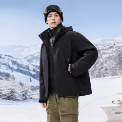 雪中飞 鹅绒 三合一 加宽帽檐冲锋衣羽绒服
