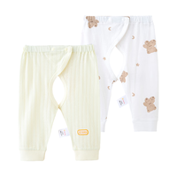Babyprints 贝瑞加 Babyprints 婴儿宝宝精梳纯棉开档裤子宝宝家居裤2条装新生儿裤子夏季薄款