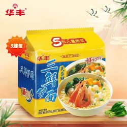 华丰 芙蓉鲜虾味方便面 86g*5包 五连包