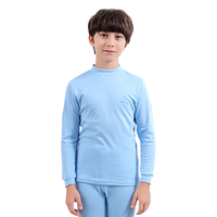 恒源祥中领男童秋衣秋裤套装儿童纯棉保暖内衣男孩打底衫秋冬季棉毛套装 海滨蓝【68%买家选择】 170码