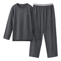 蕉内蕉内棉棉301Home男士纯色圆领长袖长裤套装 彦灰 XL