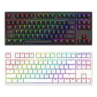 高斯 GS87C 87键 有线机械键盘 白色 Cherry黑轴 RGB