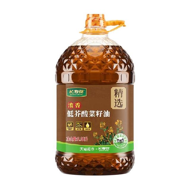 长寿花 低芥酸浓香菜籽油6.08L植物油非转基因物理压榨食用油