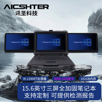 AICSHTER 讯圣15.6英寸三屏加固笔记本电脑AIC-K156-S3酷睿14代/支持4090显卡/三屏便携服务器应急终端