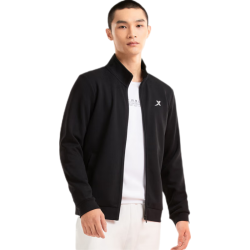 特步 夹克运动外套男装针织开衫卫衣休闲运动服 880329060047 黑 2XL