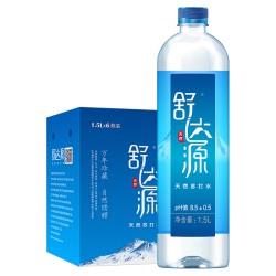 舒达源 天然苏打水1.5L*6瓶 京东自营弱碱性高端饮用水整箱大瓶家庭装