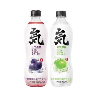 元气森林 苏打气泡水组合装 3口味 480ml*6瓶（夏黑葡萄味480ml*2瓶+白桃味480ml*2瓶+王林青苹果味480ml*2瓶）