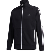 adidas/阿迪达斯 新款男装运动服跑步宽松透气休闲夹克外套 黑色