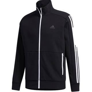 adidas/阿迪达斯 新款男装运动服跑步宽松透气休闲夹克外套 黑色
