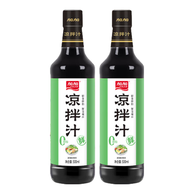 加加0脂凉拌汁 鲜香爽口轻食伴侣 复合调味料 凉拌汁500ml