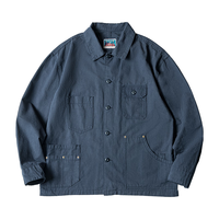MADEN 马登 工装 法式复古猎装夹克男重磅纯棉外套水洗做旧休闲上衣春秋 藏青色 M