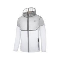 美津浓 Mizuno户外休闲皮肤衣男士薄款夹克青年拼接外套 白色/灰色 4XL(尺码偏小请拍大一码)