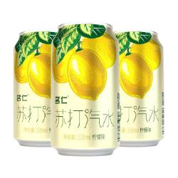 名仁 mingren 名仁 苏打水整箱无糖0脂柠檬味苏打气泡水饮料330ml×24罐 1件装