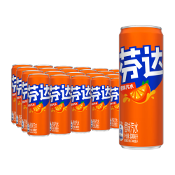 芬达 可口可乐（Coca-Cola） 芬达Fanta橙味汽水 碳酸饮料 整箱装 摩登罐330ml*24罐
