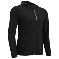 安德玛（UNDERARMOUR）春夏Out The Storm女子跑步运动夹克1377043 黑色002 XS